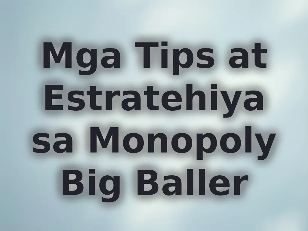 Mga Tips at Estratehiya sa Monopoly Big Baller